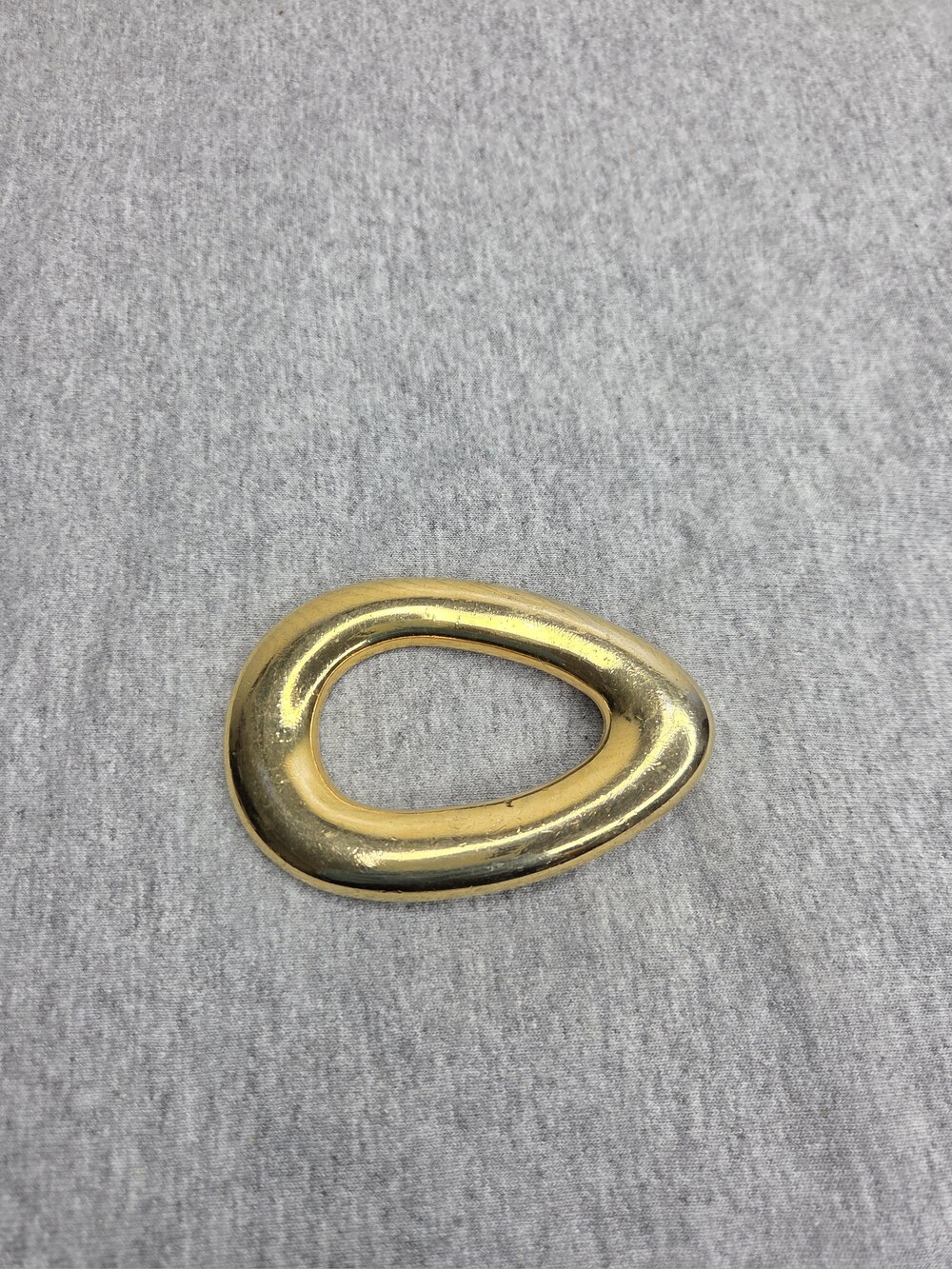 Alexis Kirk Belt Buckle Signed Vintage Modernist Gold Tone Loop 1980s Designer